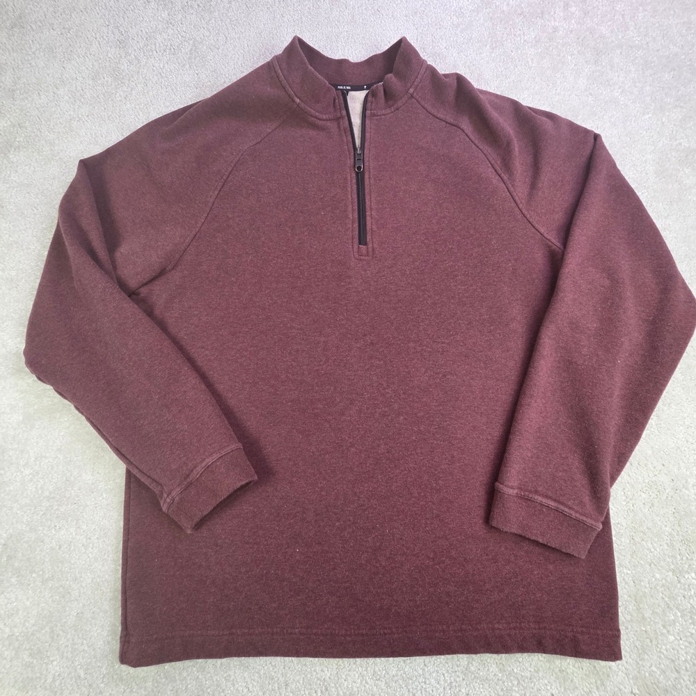 Public Rec Men's 1/2 Zip Weekend Pullover Burgundy XXL Pima Cotton